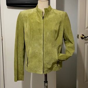 Ladies 100% suede leather coat size lg